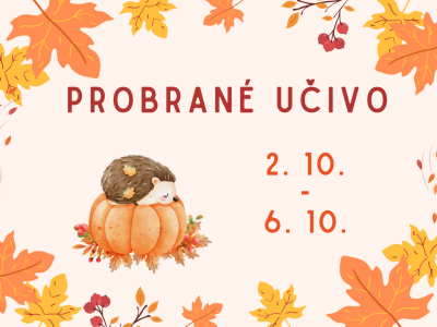 Učivo z týdne 2. 10. - 6. 10. 2023