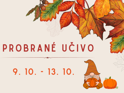 Přehled probraného učiva z týdne 9. 10. - 13. 10. 2023