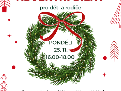 Adventní dílny pro žáky a rodiče - 25. 11. 2024