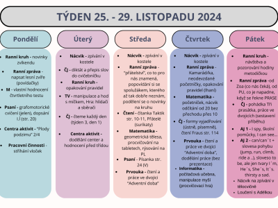 Shrnutí týdne 25. - 29. listopad