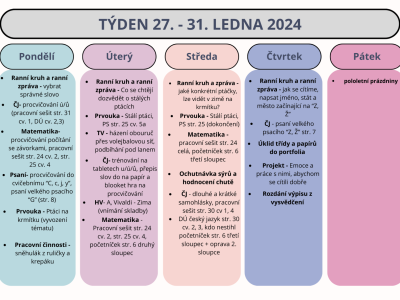 Shrnutí týdne 27. - 31. ledna 2025